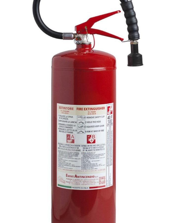 Estintore Schiuma – 43A 233B – 40F- Lt. 9