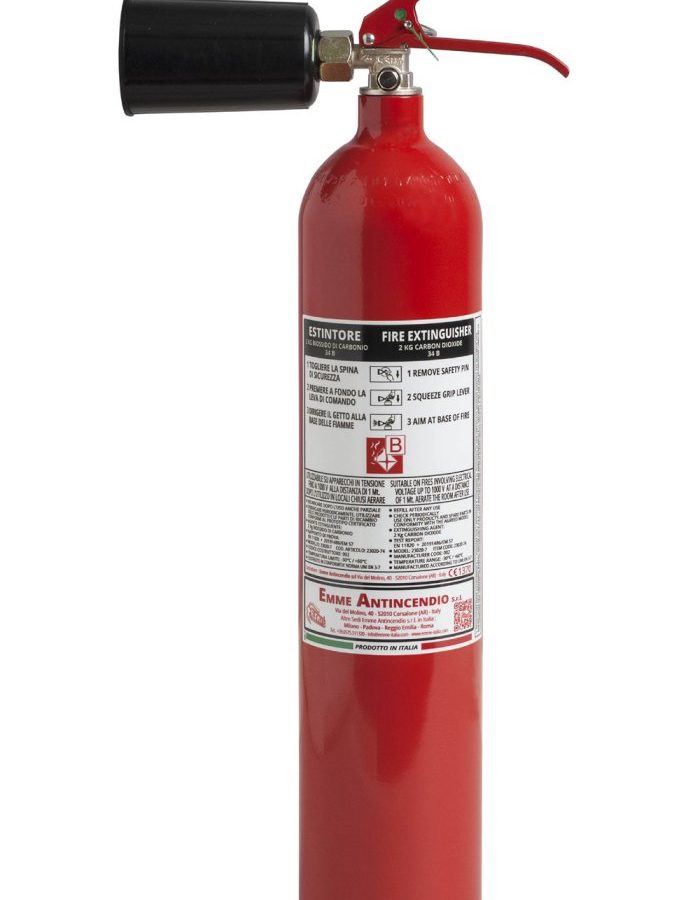 Estintore a CO2 kg.2 34B  a bassa conducibilità magnetica