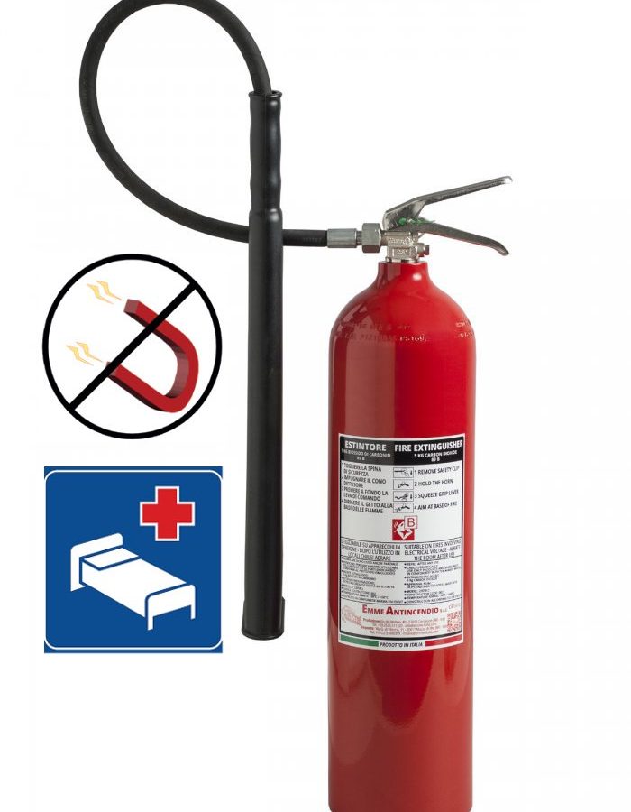Estintore a CO2 kg.5 89B  a bassa conducibilità magnetica