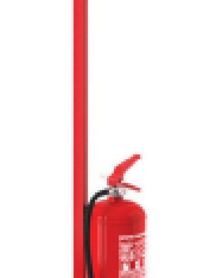 Piantana per estintore colore rosso/nero