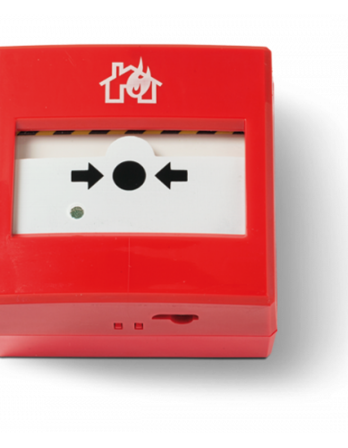 Pulsante allarme incendio con vetro